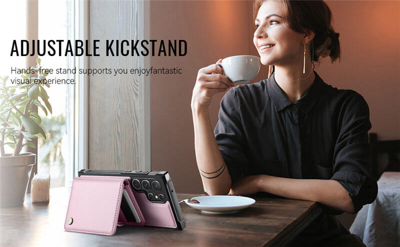 JEEHOOD Samsung Galaxy S22 Ultra 2-in-1 Magnetic Wallet Case