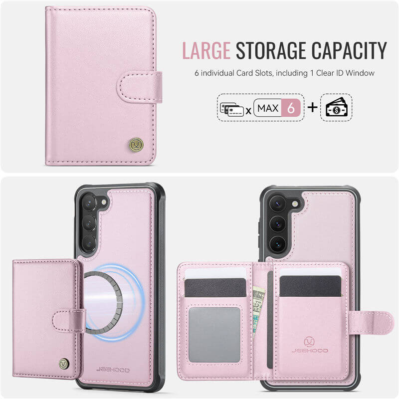 JEEHOOD Samsung Galaxy S23 Plus 2-in-1 Magnetic Wallet Case