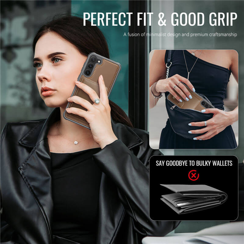 JEEHOOD Samsung Galaxy S23 FE 2-in-1 Magnetic Wallet Case
