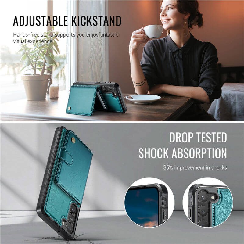 JEEHOOD Samsung Galaxy S23 FE 2-in-1 Magnetic Wallet Case