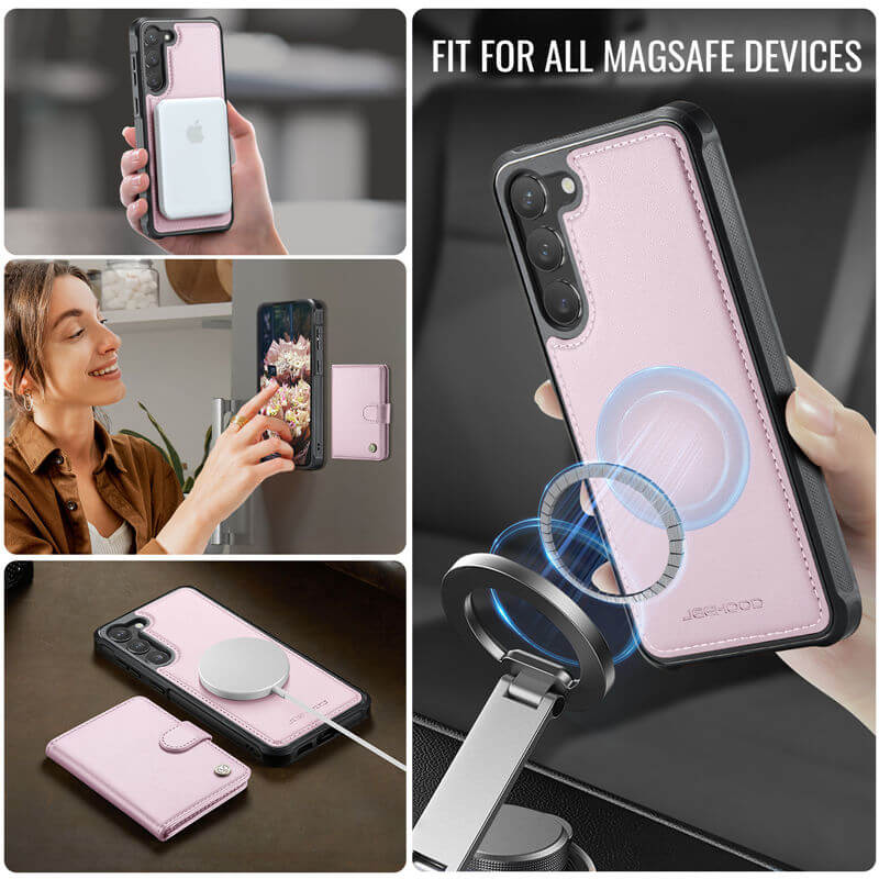 JEEHOOD Samsung Galaxy S23 FE 2-in-1 Magnetic Wallet Case