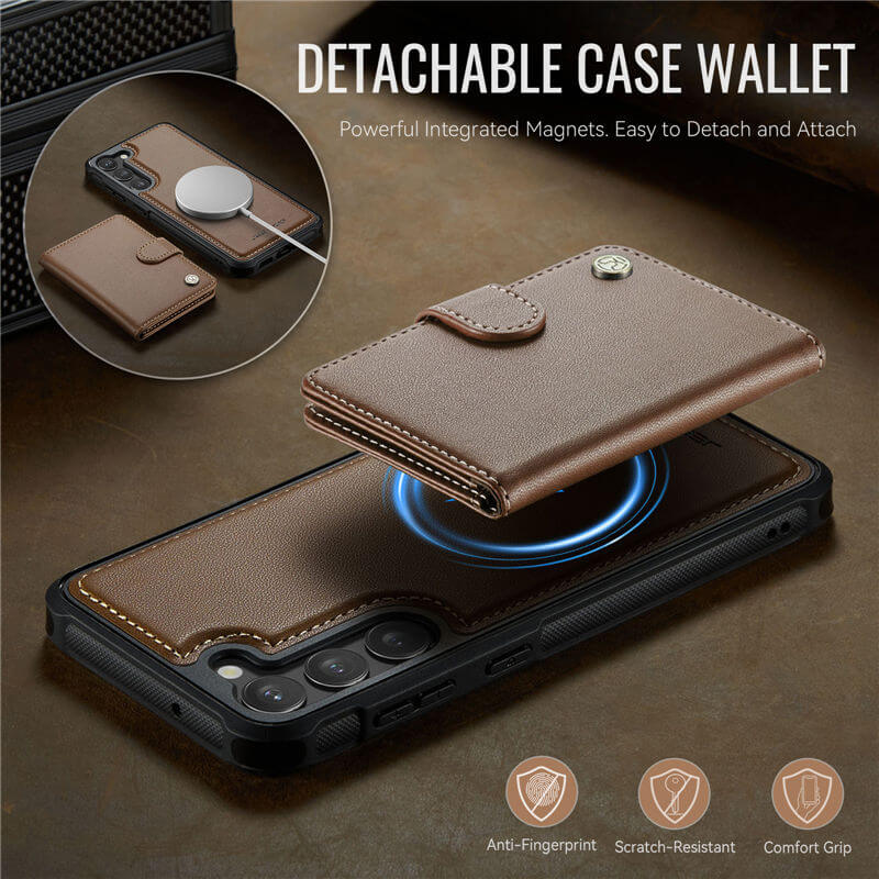 JEEHOOD Samsung Galaxy S23 FE 2-in-1 Magnetic Wallet Case