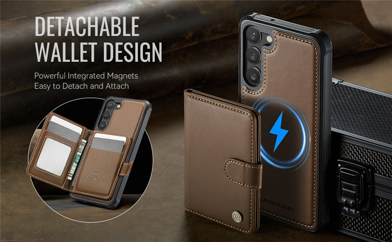 JEEHOOD Samsung Galaxy S23 Plus 2-in-1 Magnetic Wallet Case