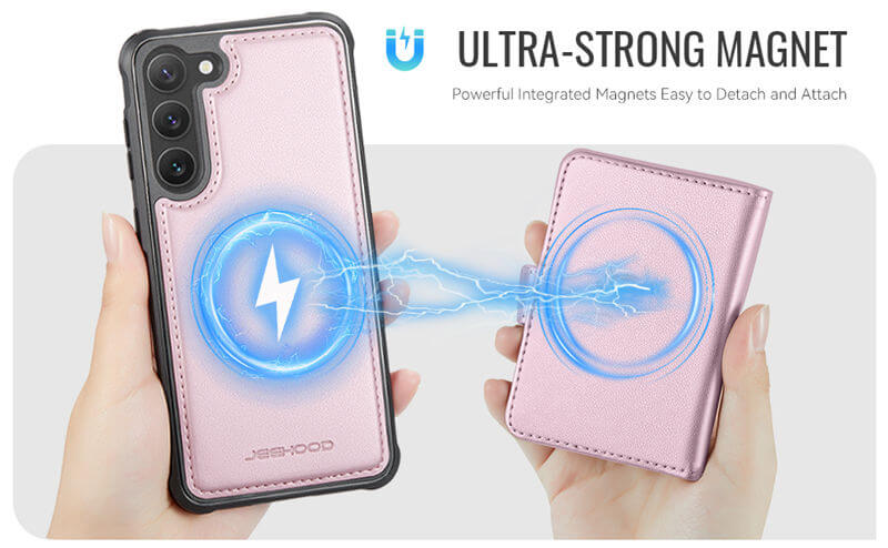 JEEHOOD Samsung Galaxy S23 FE 2-in-1 Magnetic Wallet Case