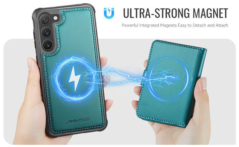 JEEHOOD Samsung Galaxy S23 2-in-1 Magnetic Wallet Case
