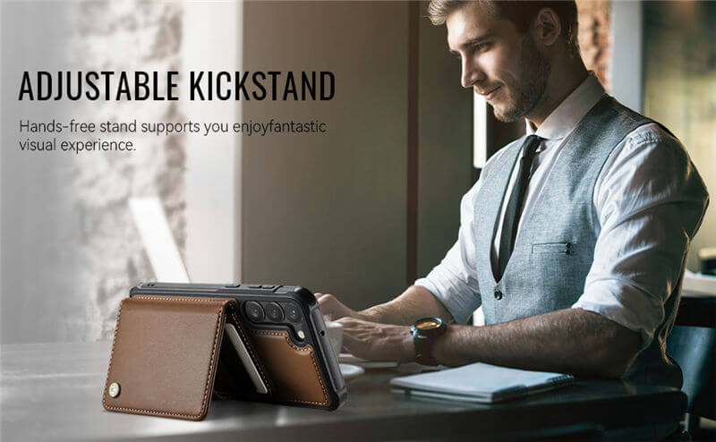 JEEHOOD Samsung Galaxy S23 2-in-1 Magnetic Wallet Case