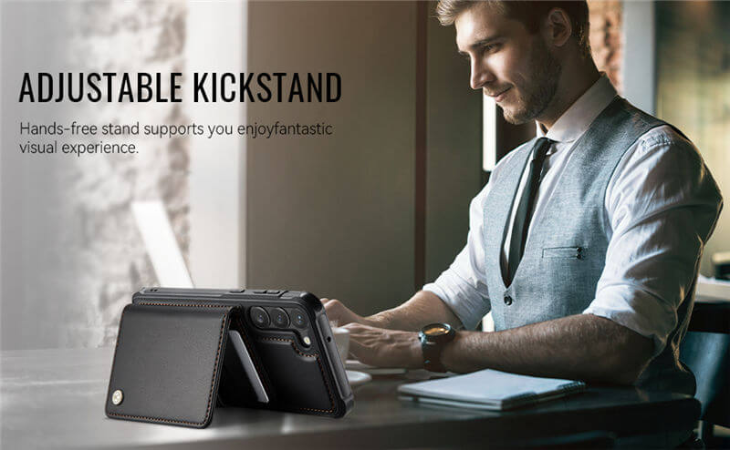 JEEHOOD Samsung Galaxy S23 FE 2-in-1 Magnetic Wallet Case