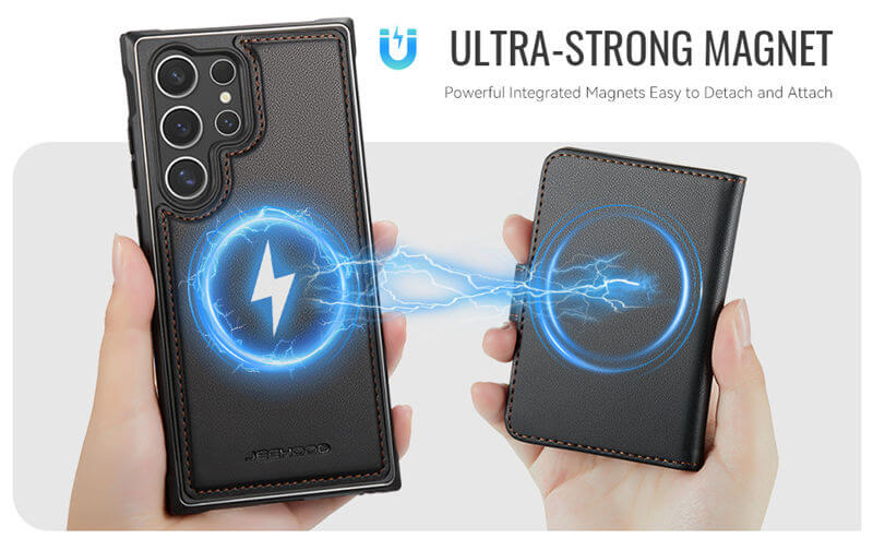 JEEHOOD Samsung Galaxy S23 Ultra 2-in-1 Magnetic Wallet Case