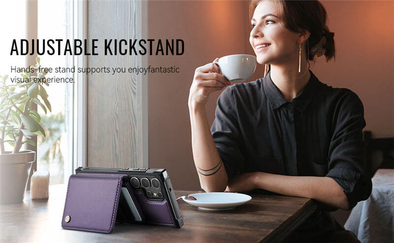 JEEHOOD Samsung Galaxy S23 Ultra 2-in-1 Magnetic Wallet Case