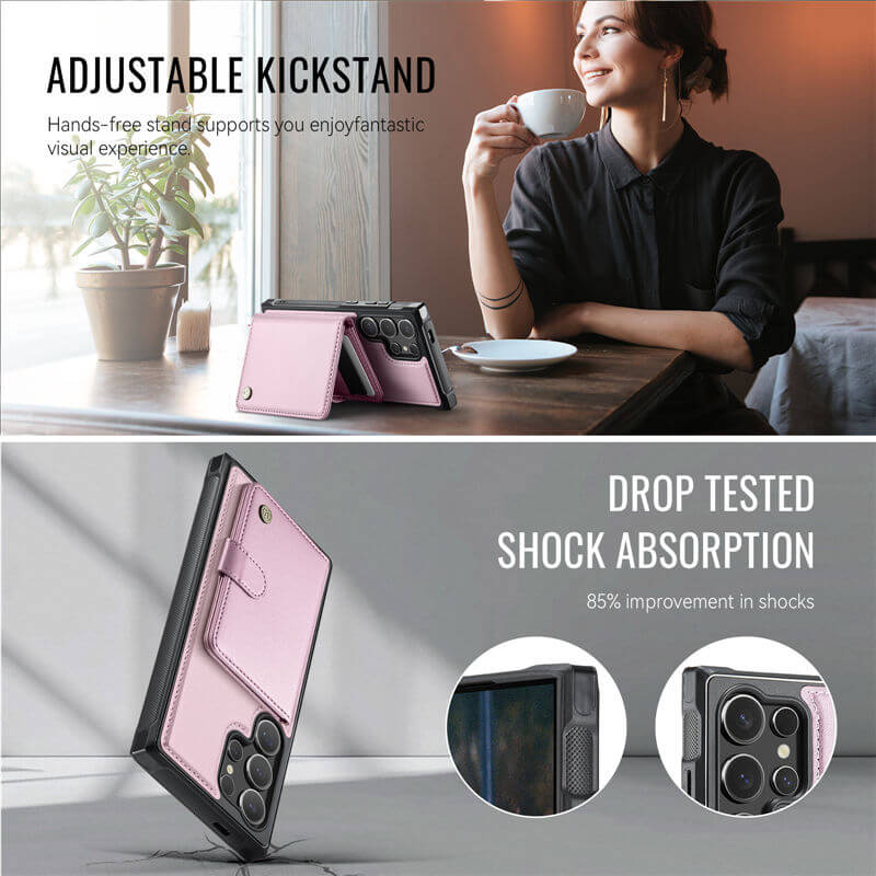 JEEHOOD Samsung Galaxy S25 Ultra 2-in-1 Magnetic Wallet Case