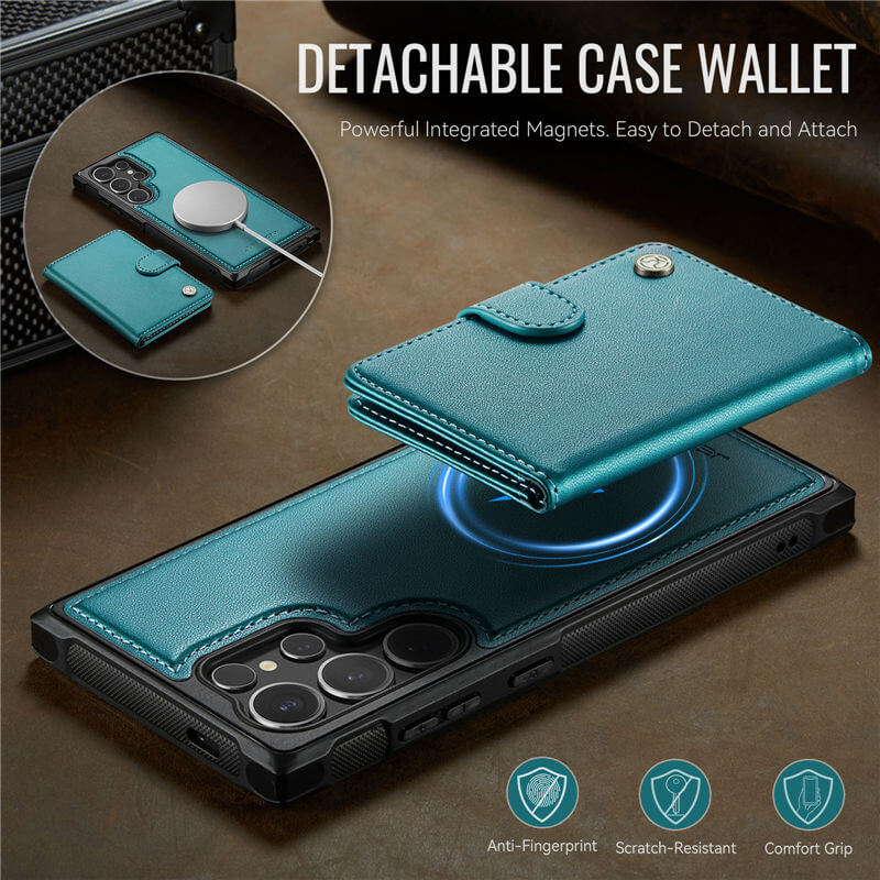JEEHOOD Samsung Galaxy S25 Ultra 2-in-1 Magnetic Wallet Case