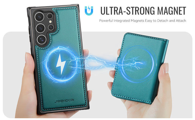JEEHOOD Samsung Galaxy S24 Ultra 2-in-1 Magnetic Wallet Case