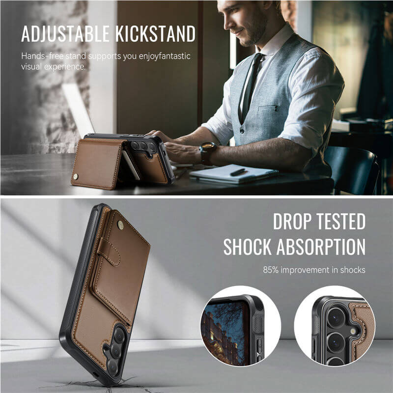 JEEHOOD Samsung Galaxy S24 Plus 2-in-1 Magnetic Wallet Case