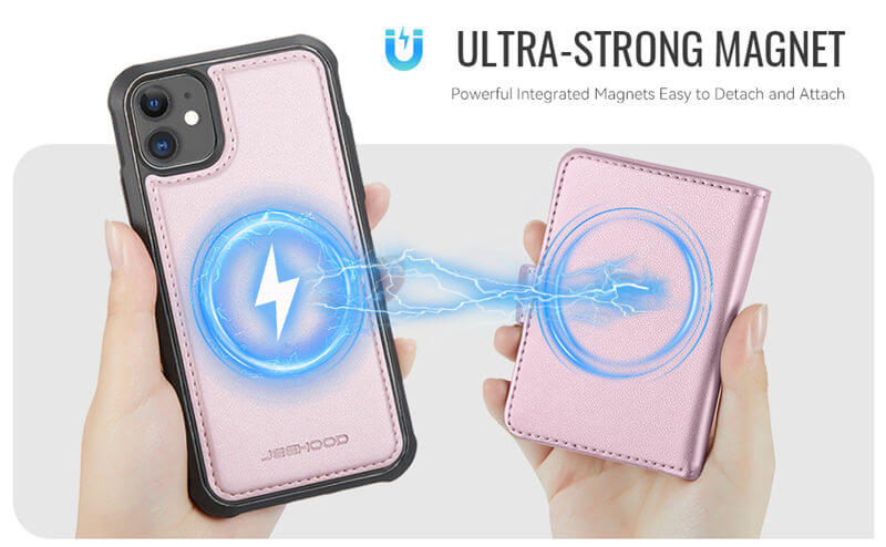 JEEHOOD iPhone 11 2-in-1 Magnetic Wallet Case