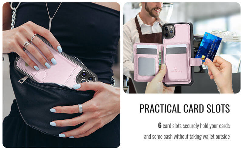 JEEHOOD iPhone 11 Pro 2-in-1 Magnetic Wallet Case