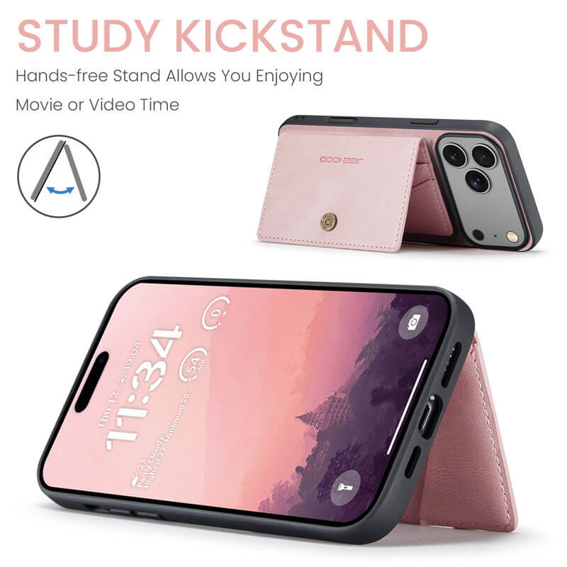 JEEHOOD iPhone 17 Pro 2-in-1 Magnetic Wallet Case