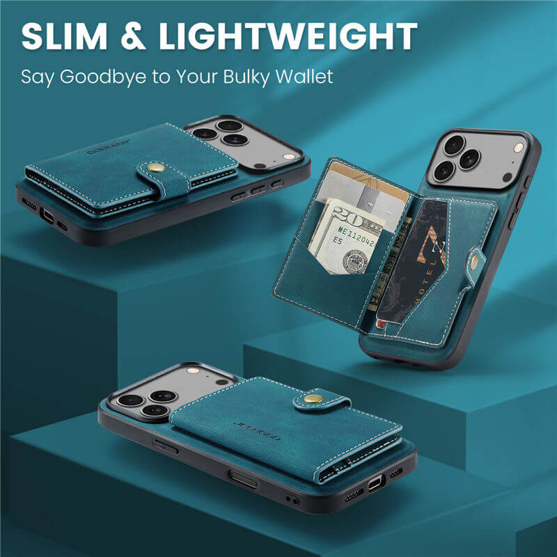 JEEHOOD iPhone 17 Pro 2-in-1 Magnetic Wallet Case