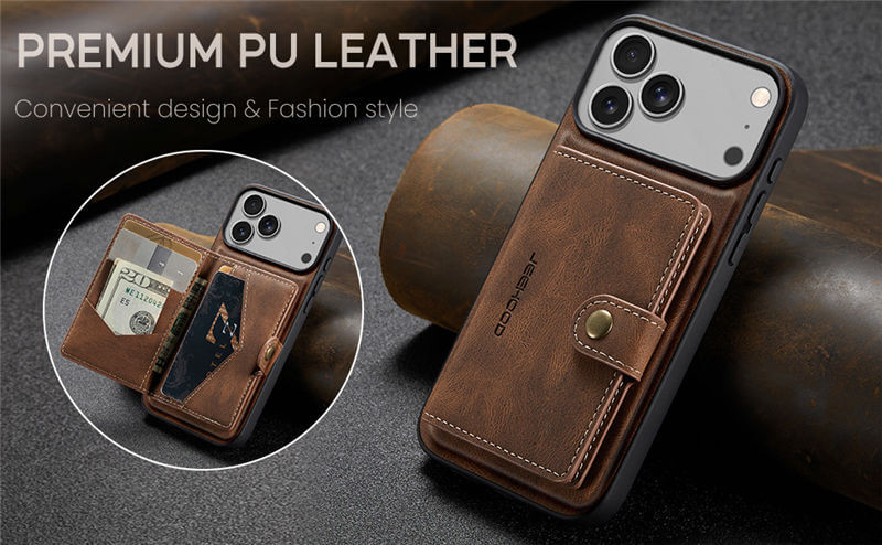 JEEHOOD iPhone 17 Pro Wallet Case