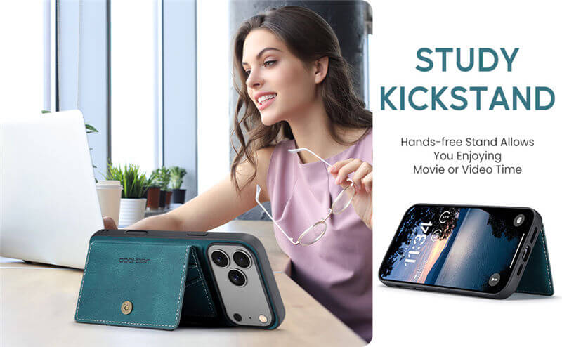 JEEHOOD iPhone 17 Pro Max Wallet Case