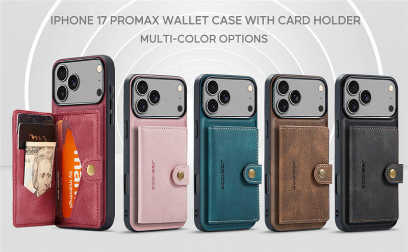 JEEHOOD iPhone 17 Pro Max Wallet Case