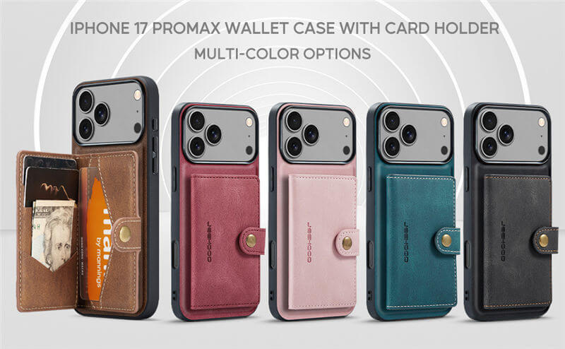 JEEHOOD iPhone 17 Pro Wallet Case