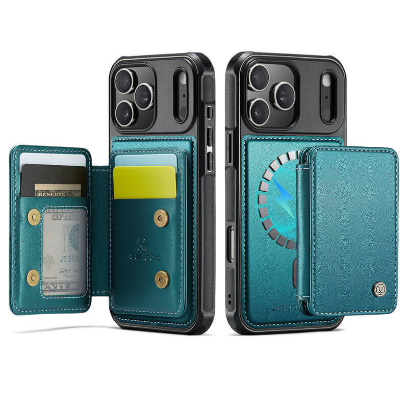 JEEHOOD iPhone 17 Pro Max Magnetic 2-in-1 Wallet RFID-blocking Case