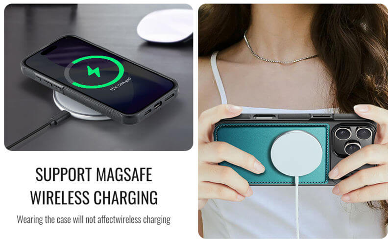 JEEHOOD iPhone 17 Pro Magnetic 2-in-1 Wallet RFID-blocking Case