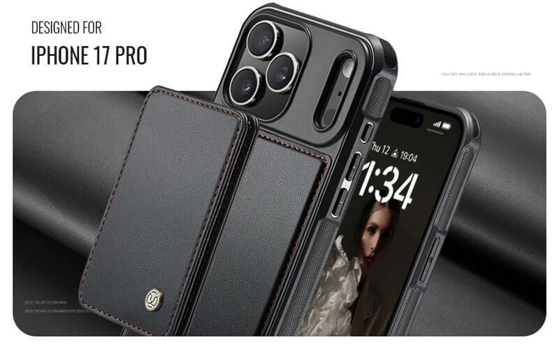 JEEHOOD iPhone 17 Pro Max Magnetic 2-in-1 Wallet RFID-blocking Case