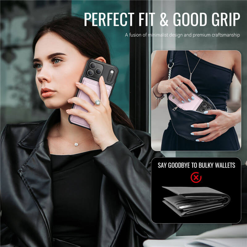 JEEHOOD iPhone 17 Pro Max 2-in-1 Magnetic Wallet Case