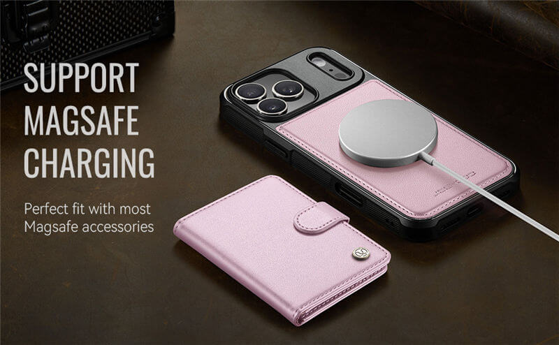 JEEHOOD iPhone 17 Pro 2-in-1 Magnetic Wallet Case