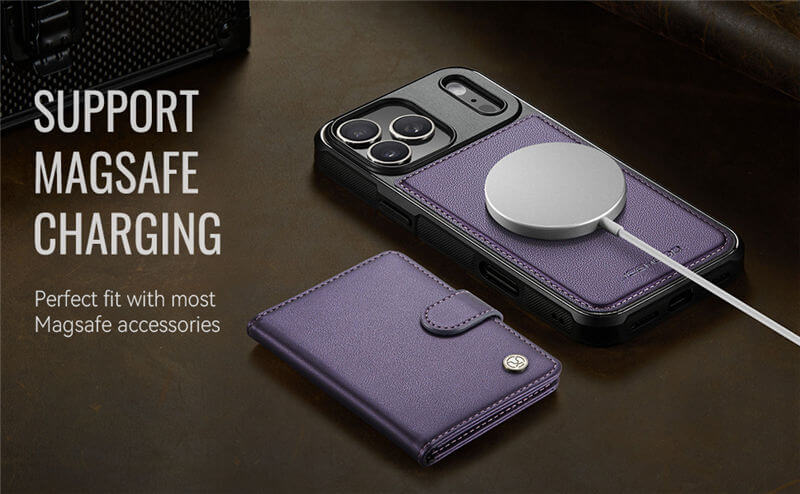 JEEHOOD iPhone 17 Pro Max 2-in-1 Magnetic Wallet Case