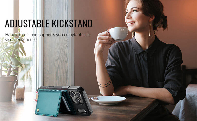 JEEHOOD iPhone 17 Pro 2-in-1 Magnetic Wallet Case