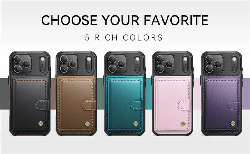 JEEHOOD iPhone 17 Pro Max 2-in-1 Magnetic Wallet Case