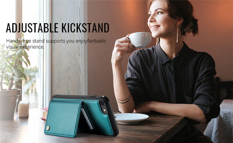 JEEHOOD iPhone 7/8/SE 2020/SE 2022 2-in-1 Magnetic Wallet Case