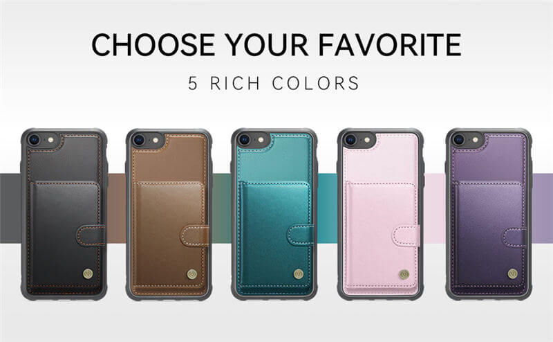 JEEHOOD iPhone 7/8/SE 2020/SE 2022 2-in-1 Magnetic Wallet Case