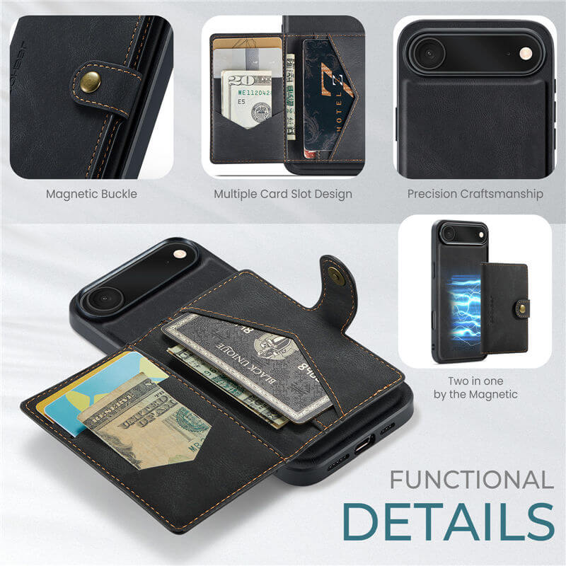 JEEHOOD iPhone Air 2-in-1 Magnetic Wallet Case
