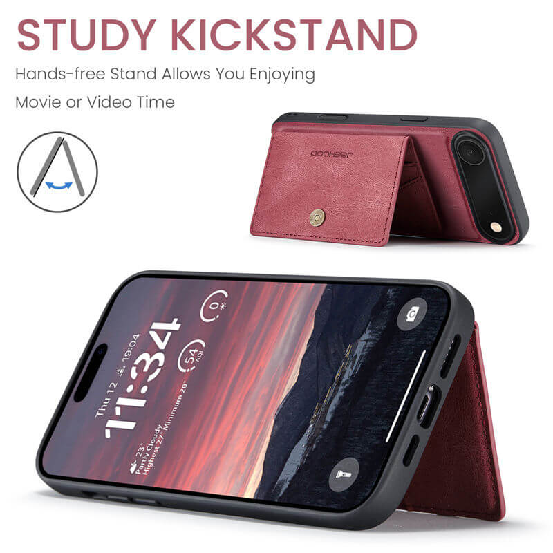 JEEHOOD iPhone Air 2-in-1 Magnetic Wallet Case