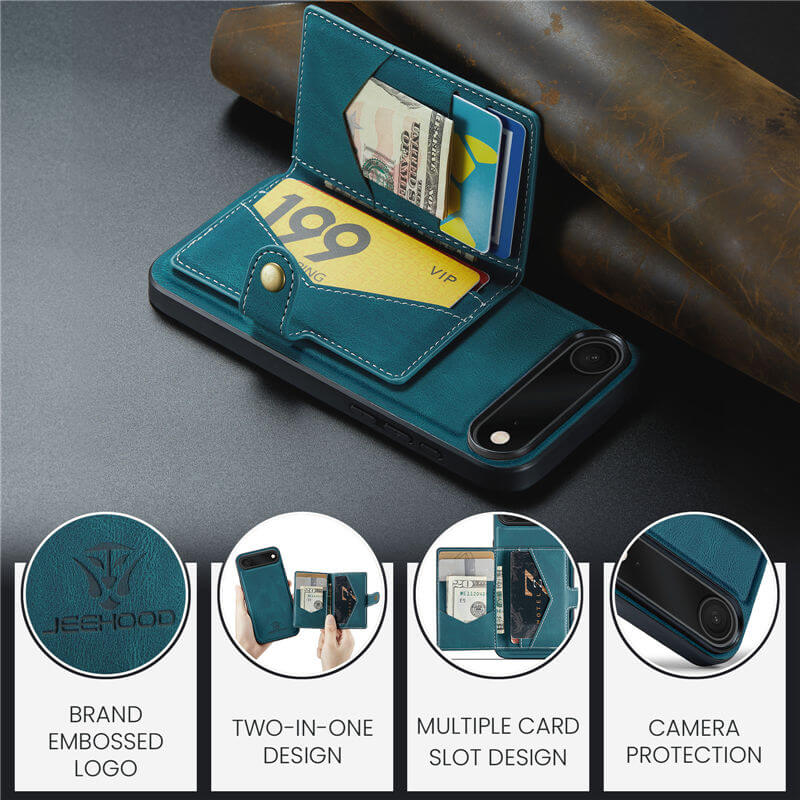 JEEHOOD iPhone Air 2-in-1 Magnetic Wallet Case