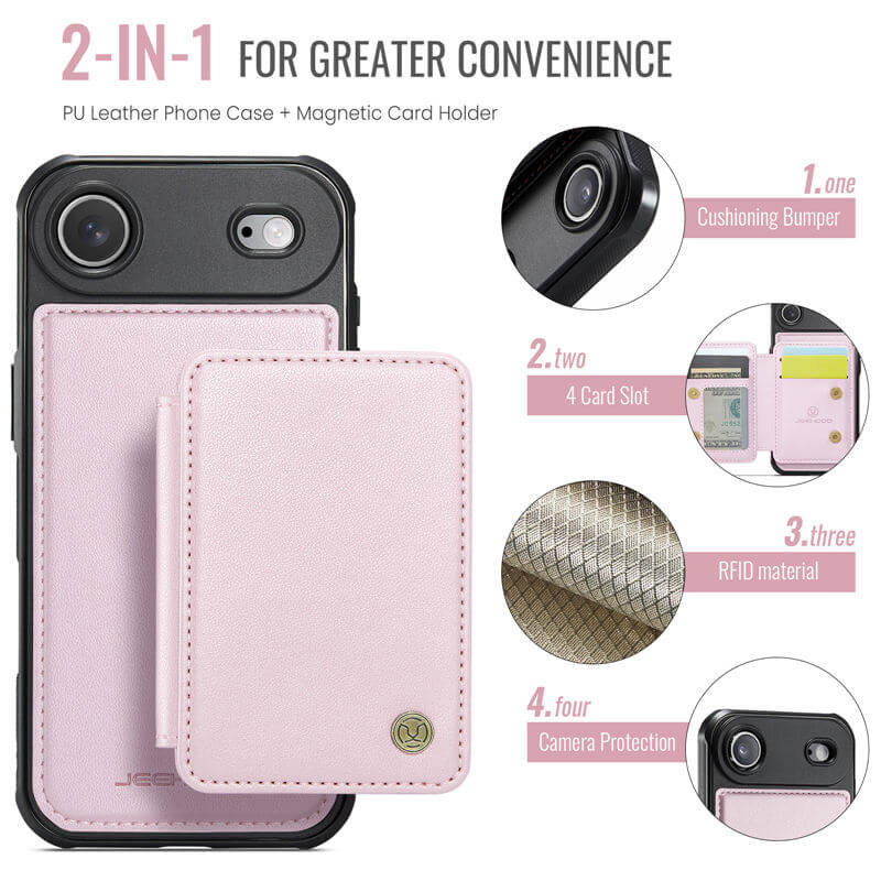 JEEHOOD iPhone Air Magnetic 2-in-1 Wallet RFID-blocking Case