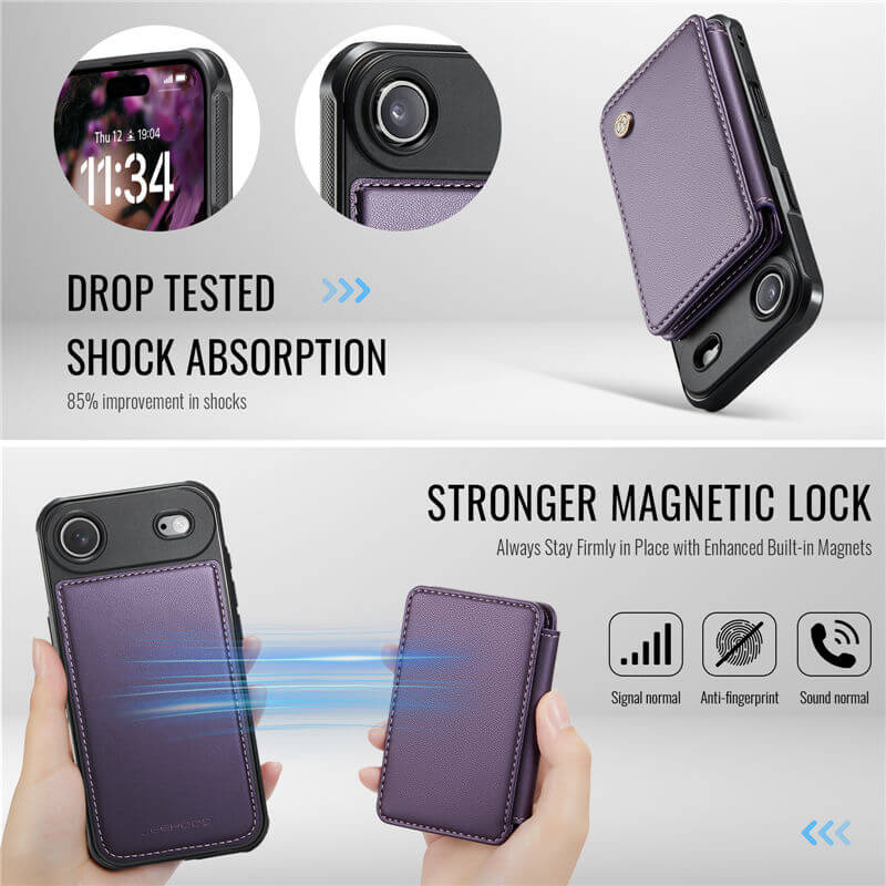 JEEHOOD iPhone Air Magnetic 2-in-1 Wallet RFID-blocking Case