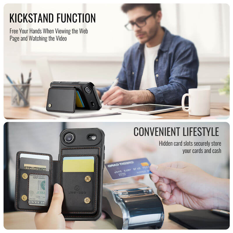 JEEHOOD iPhone Air Magnetic 2-in-1 Wallet RFID-blocking Case