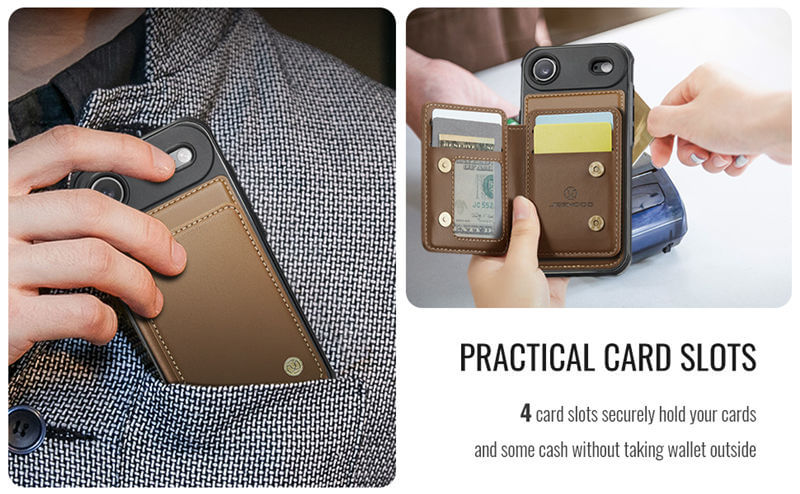 JEEHOOD iPhone Air Magnetic 2-in-1 Wallet RFID-blocking Case