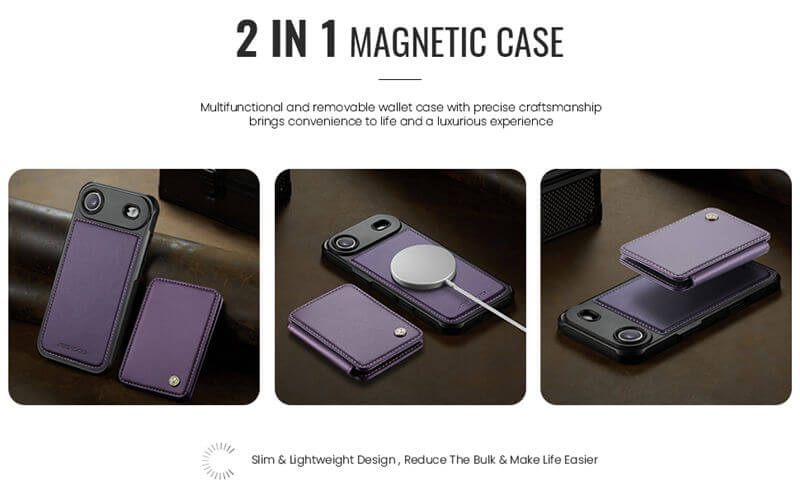 JEEHOOD iPhone Air Magnetic 2-in-1 Wallet RFID-blocking Case