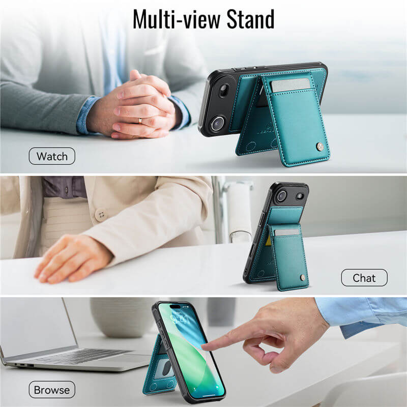 JEEHOOD iPhone Air Magnetic 2-in-1 Wallet Case with RFID Blocking & Wireless Charging