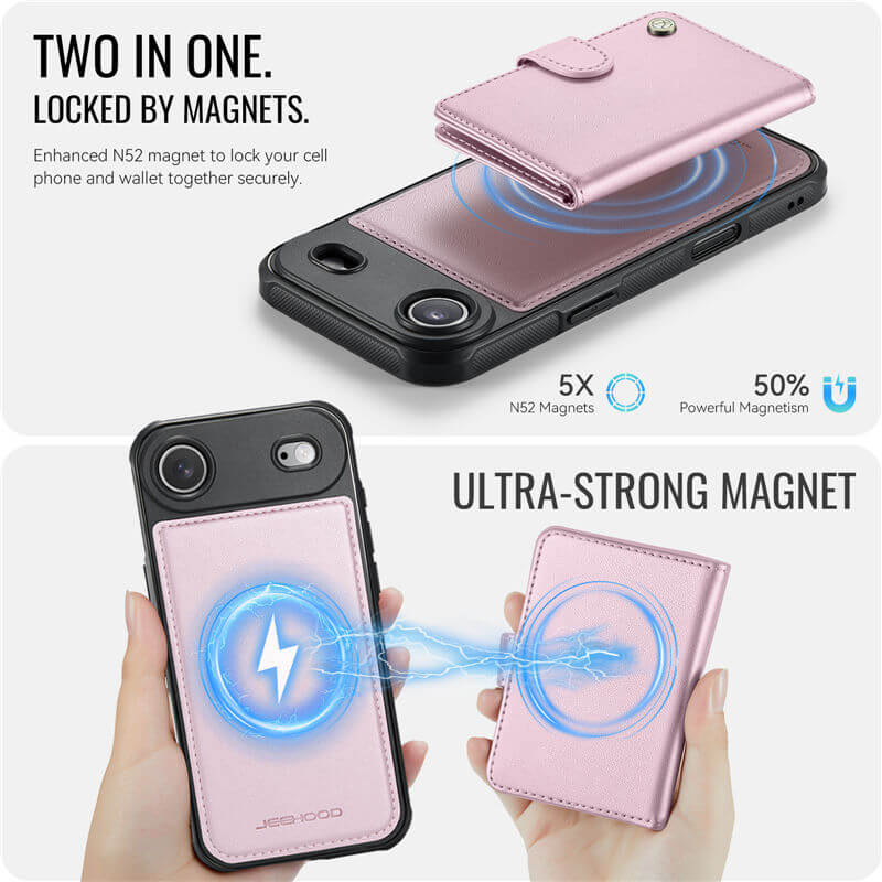 JEEHOOD iPhone Air 2-in-1 Magnetic Wallet Case