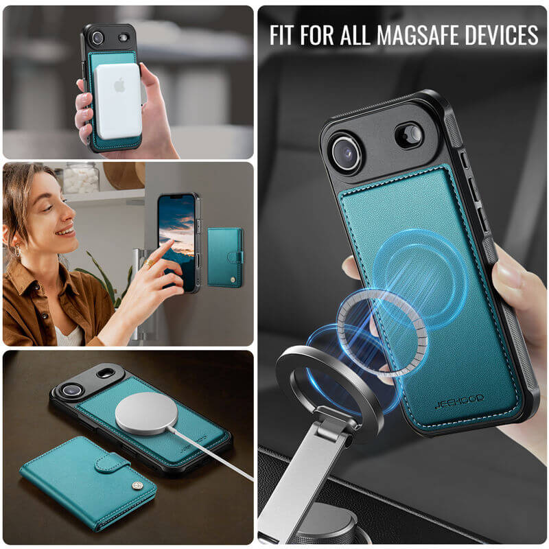 JEEHOOD iPhone Air 2-in-1 Magnetic Wallet Case