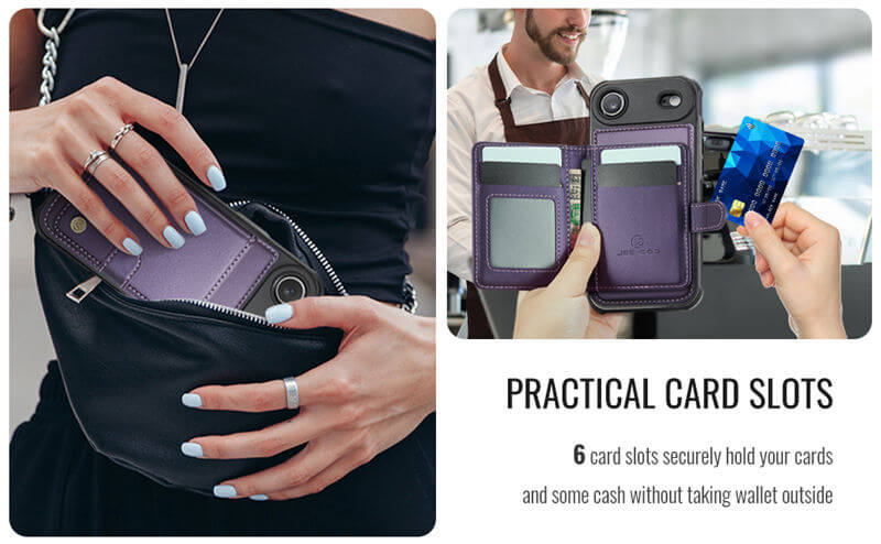 JEEHOOD iPhone Air 2-in-1 Magnetic Wallet Case