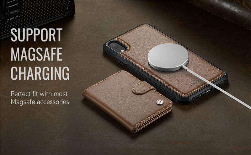 JEEHOOD iPhone XR 2-in-1 Magnetic Wallet Case