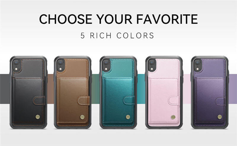 JEEHOOD iPhone XR 2-in-1 Magnetic Wallet Case