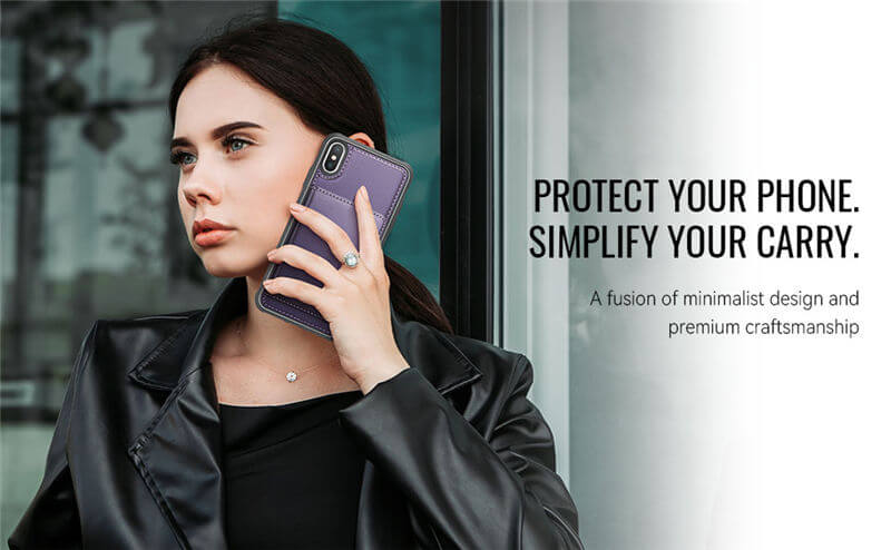 JEEHOOD iPhone X/XS 2-in-1 Magnetic Wallet Case